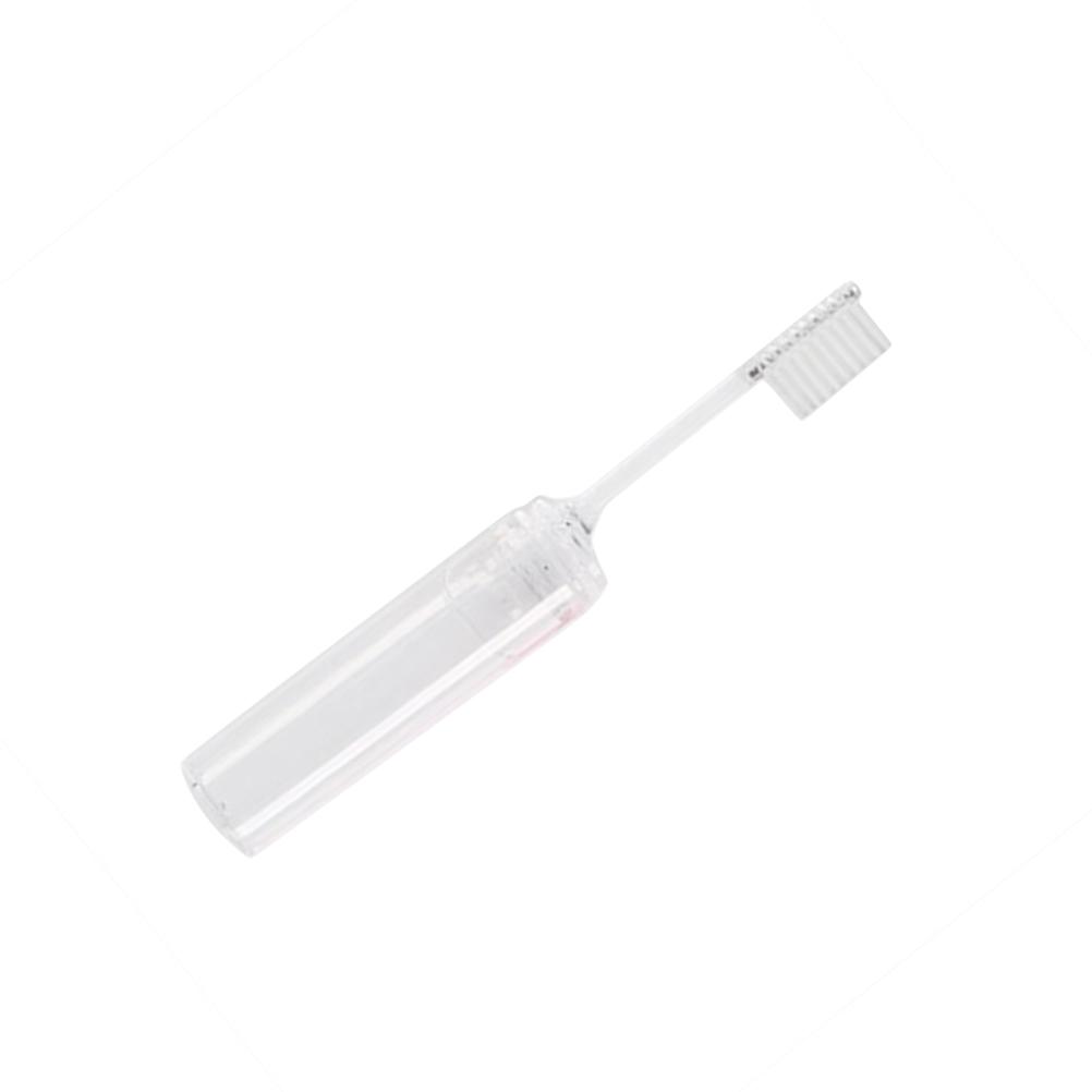 

1PC Disposable Foldable Toothbrush Single Use Portable Travel Tooth Brush for Camping Hiking (Transparent) белый