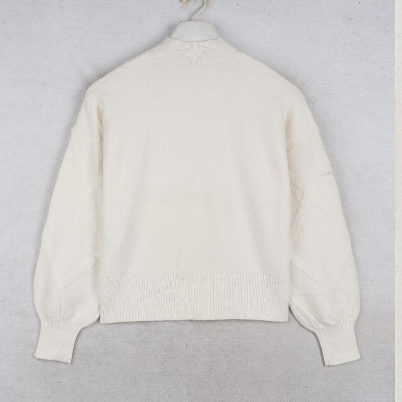 Sunshine House Autumn and Winter Export Fashion E's Middle Round Neck Loose Plus Size Quilted Long Sleeves Sweater Knitwear