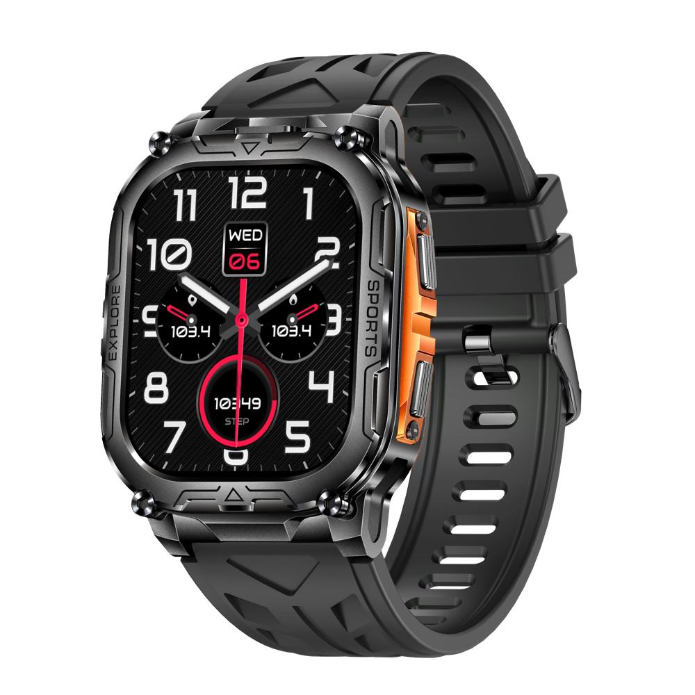 

Information Reminder Outdoor Sport Smart Watch 1000Mah Battery Blue Tooth Call Health Waterproof LED Flashlight Music Smartwatch