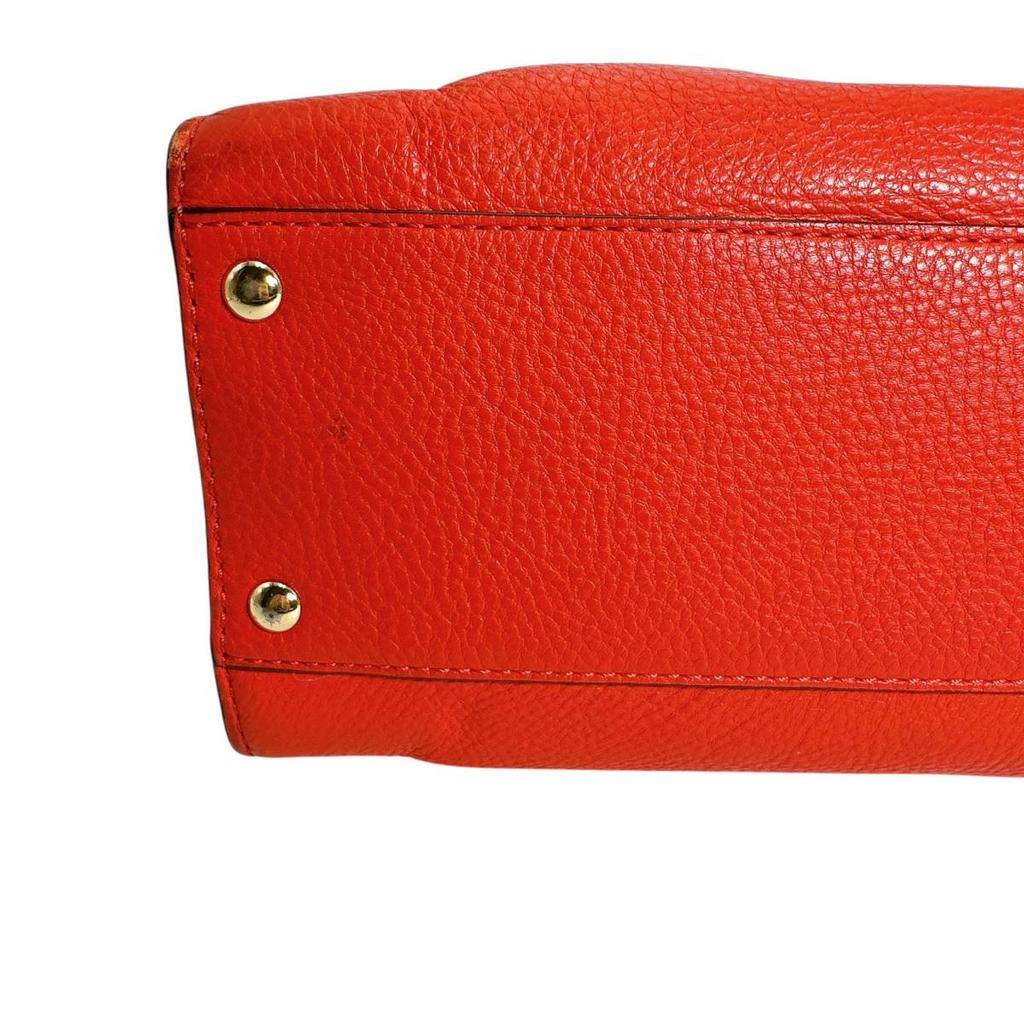 Michael Kors A4 Compatible Shoulder Bag Handbag Leather Red Women Used