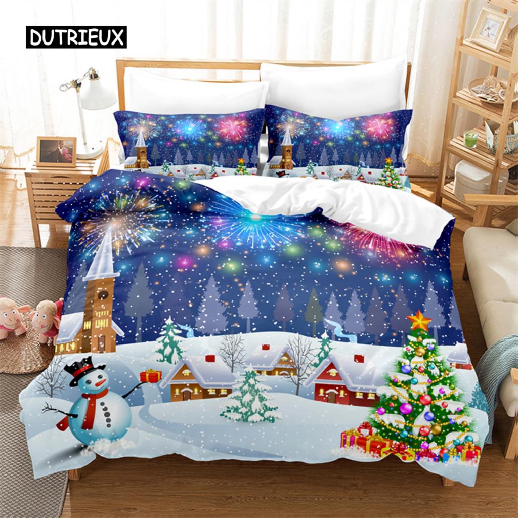 

Рождественские украшения Постельное белье Комплект Пододеяльник Комплект 3d Постельное белье Цифровая печать Постельное белье Размер Квин Комплект постельного белья Модный дизайн EU single(135x200cm)