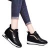 Inner height increase women's shoes spring new leather sports casual shoes non-slip soft sole small height increase