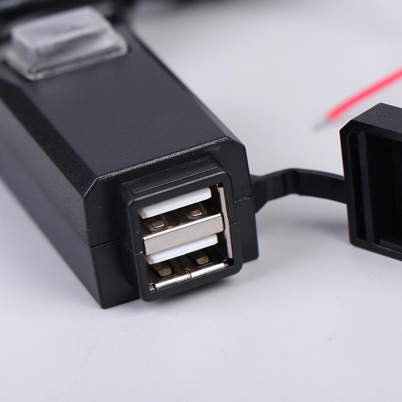 Motorcycle Vehicle-Mounted Charger Waterproof Usb Adapter 12V Phone Dual Usb Port Quick Charge 3.0 With Switch Moto Accessory