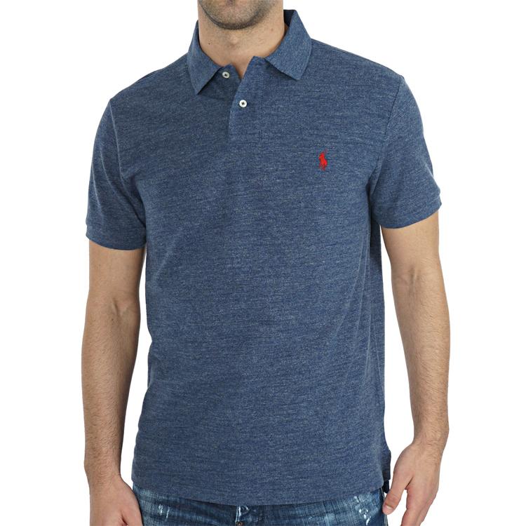 Polo Ralph Lauren Solid Slim Fit Logo Embroidered Short Sleeve Polo Shirt Men tops Blue 710666998-005