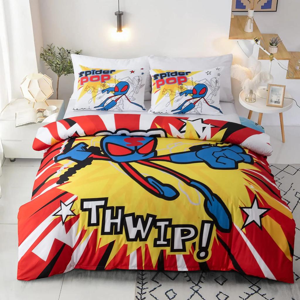 Tye Dye Povlak na peřinu Žlutý Estetický Anime Kluci Zipové Lůžkoviny Sada Jednolůžko Dětský Pokoj Sada Povlak na přikrývku Měkký Polyester