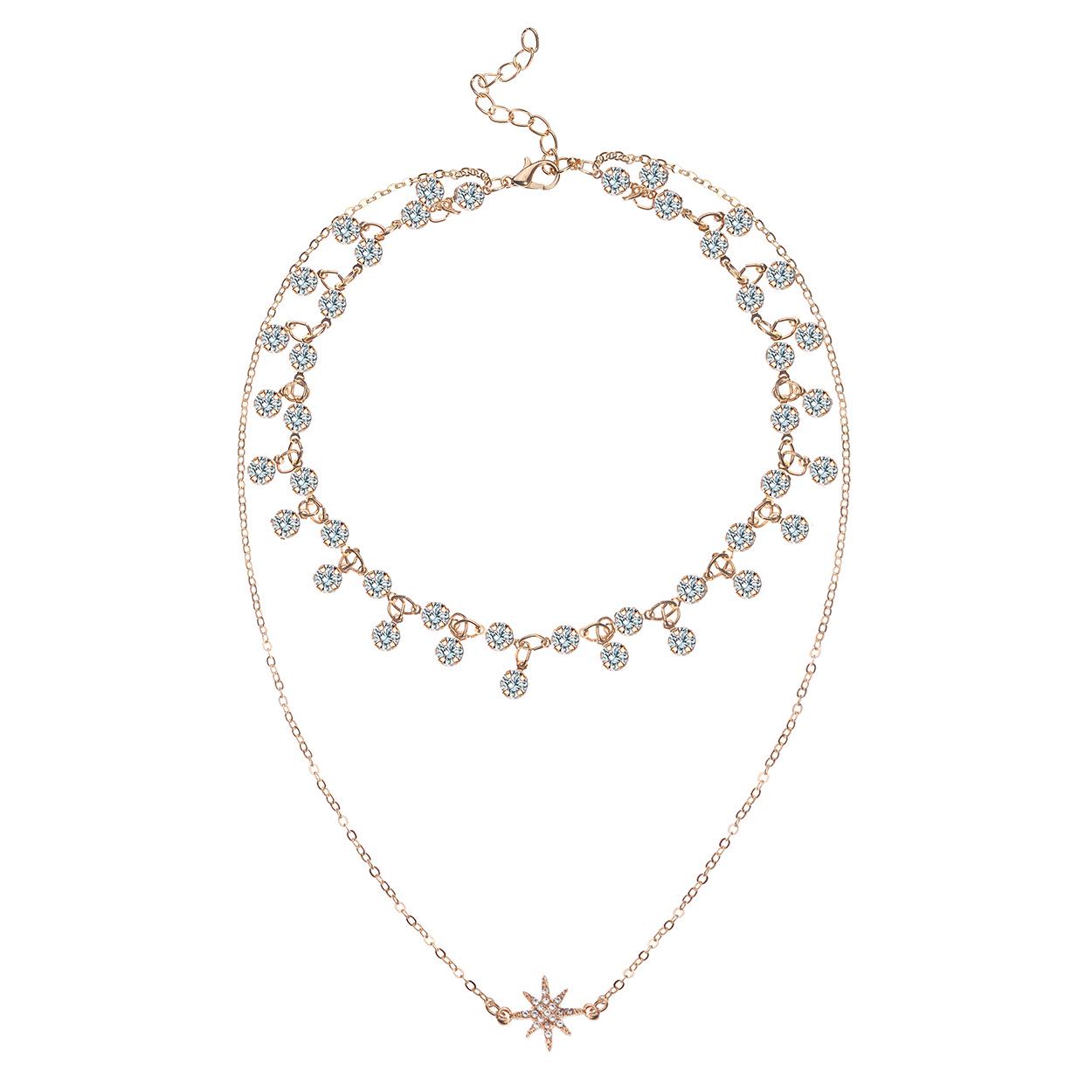 European & American Star Rhinestone Tassel Multi-layer Necklace - New Jewelry Arrivals