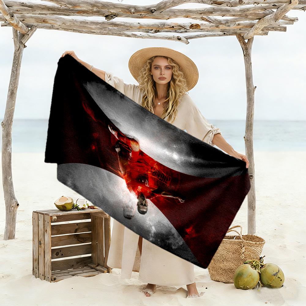 Torres Flames Beach Towel High Absorbency & Quick-Dry Comfortable Lightweight Perfect for Traveling Yoga Camping and Swimming