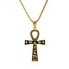 Vintage Waterproof Non-Allergic Stainless Steel Ancient Egyptian Ankh Symbol Pendant Necklace for Men | 18K Gold Plated, Suitable for Daily Wear