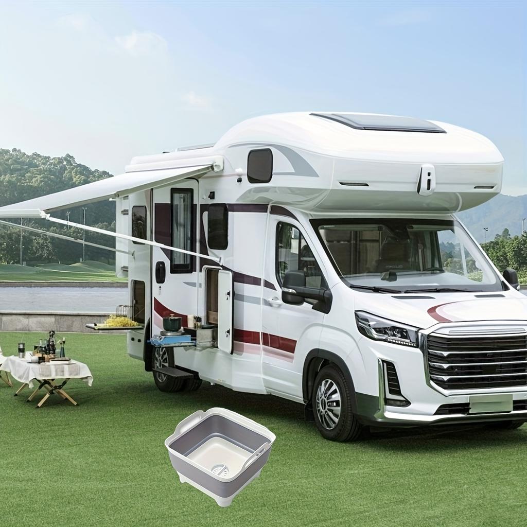 Silicone Foldable Basin with Drain Plug, Suitable for Home, Camping, Fishing, Picnic - Large Capacity, Convenient Storage Outdoor Practical Container