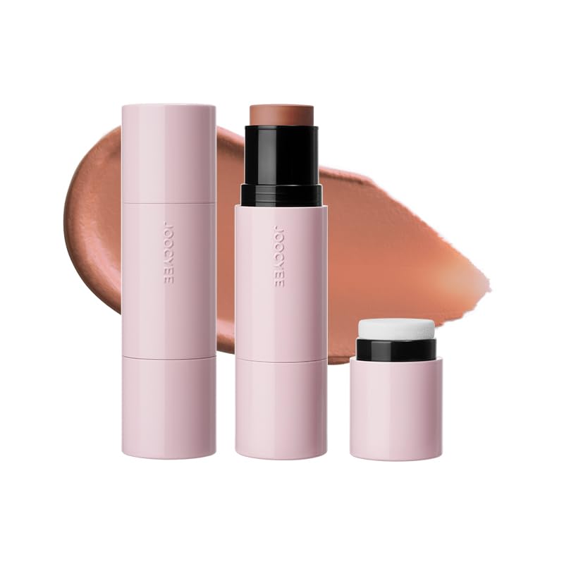 

Official Japanese release of JOOCYEE Nuance Touch Balm (S408 Bare Caramel) - Semi-matte stick blusheyeshadow with puff.