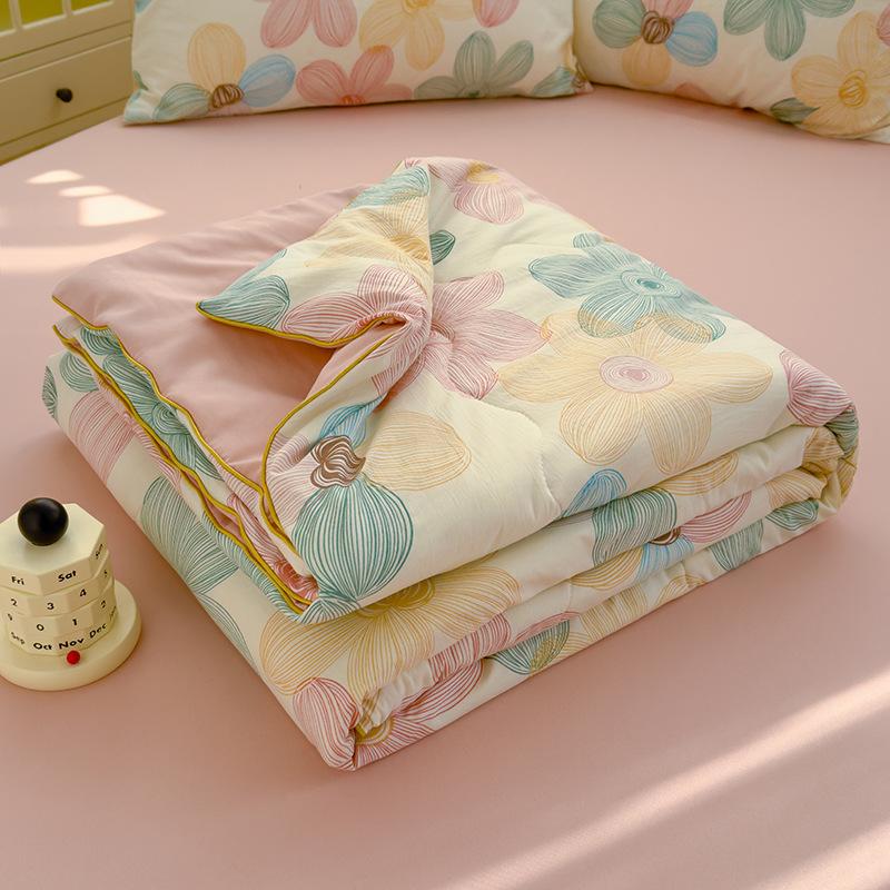 Baby And Toddler Skin Friendly Cartoon Cooling Quilt Pure Cotton Summer Blanket Washable Children's Air Conditioning Quilt