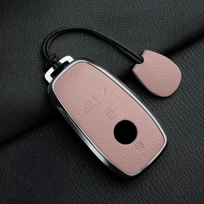 Car Key Case For Mercedes Benz Gls450 Key Cover Genuine Goat Leather Shell Buckle Bag; Gls480 Gls600