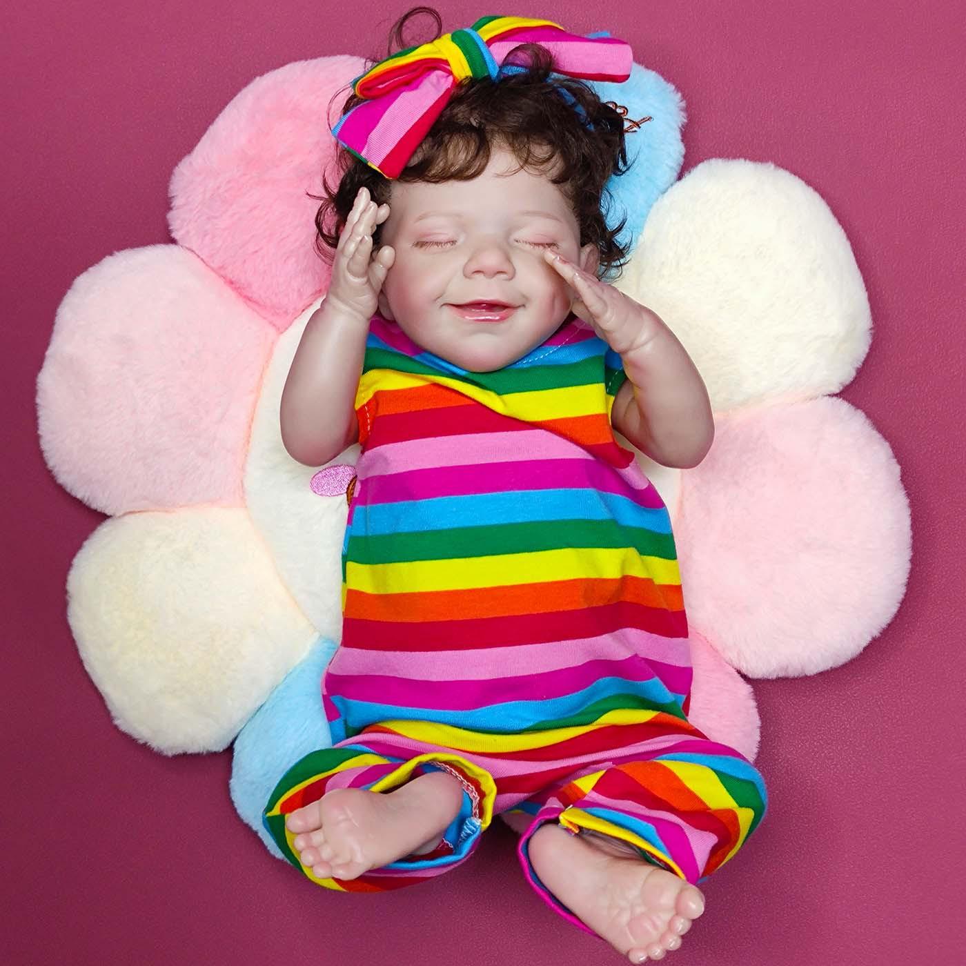 

18-дюймовая кукла Rebirth RebornBaby Glue Body Simulation Baby Doll разноцветный