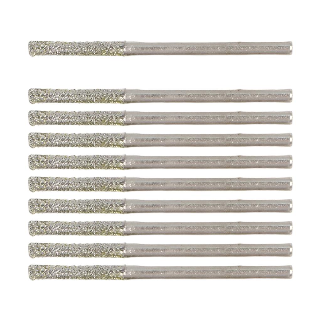 10PCS 0.8-2.5mm Diamond Drill Bits With 2.35mm Shank For Glass Jade Amber Jewelry Tile Stone Drilling