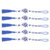 5Pcs Evil Eye Pendant Coloured Glaze Blue Tassel Exquisite Design Good Luck Evil Eye Decor for Room
