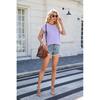 2026 Spring/Summer New Solid Color Round Neck Loose Short Sleeve Women's T-Shirt Casual Top