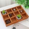Wood Storage Box Multi-grids Bonsai Holder High Quality Desktop Sundries Organizer