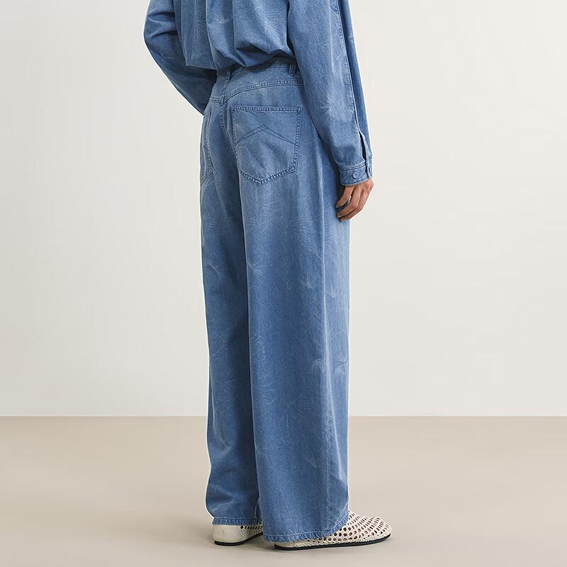 CROQUIS Men's 2025 Summer Rolled Hem Wide Leg Jeans