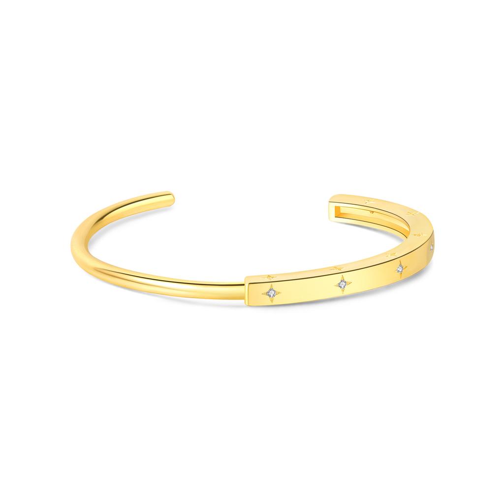New 925 Silver Exquisite Golden Starry Bracelet Chain Link Women Bracelet Birthday Festival Jewelry Gifts