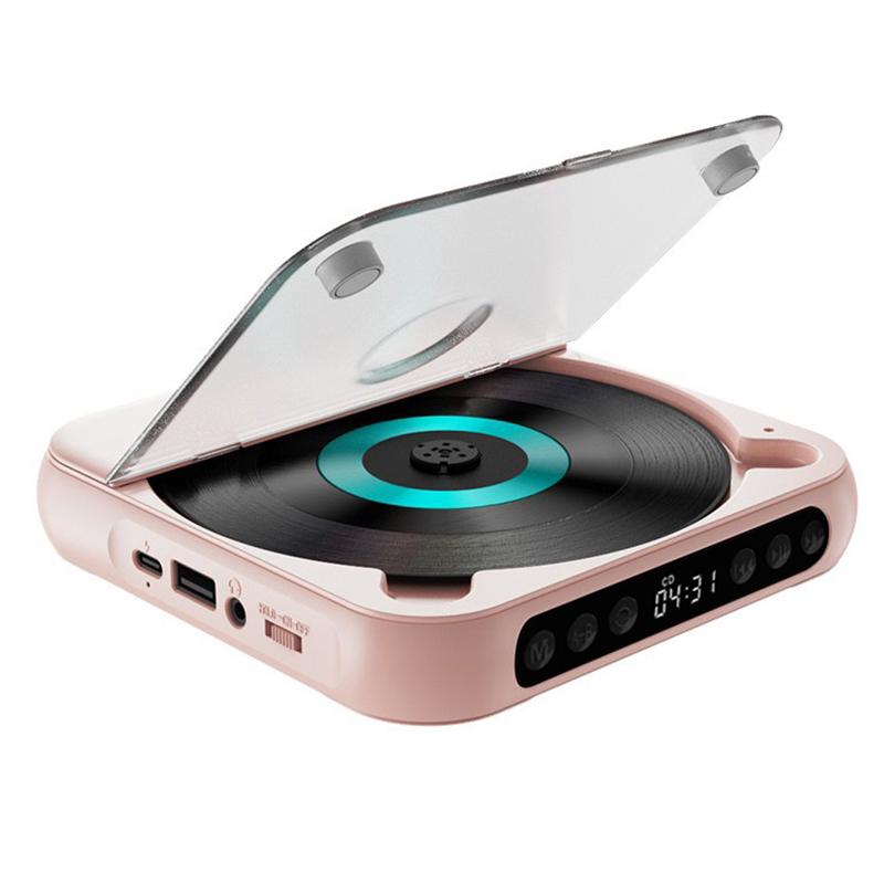 

KC-918 CD Player with LCD Screen Portable Bluetooth-compatible Speaker Audio Repeater for Home Car Pink
