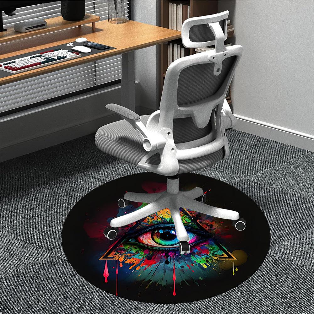 1pc Eye Triangle Chair Carpet for Office, Non slip, Soft and Durable Office Rug