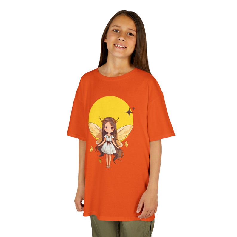Kids Autumn Fairy T-Shirt | Woodland Sprite Sun Illustration 160