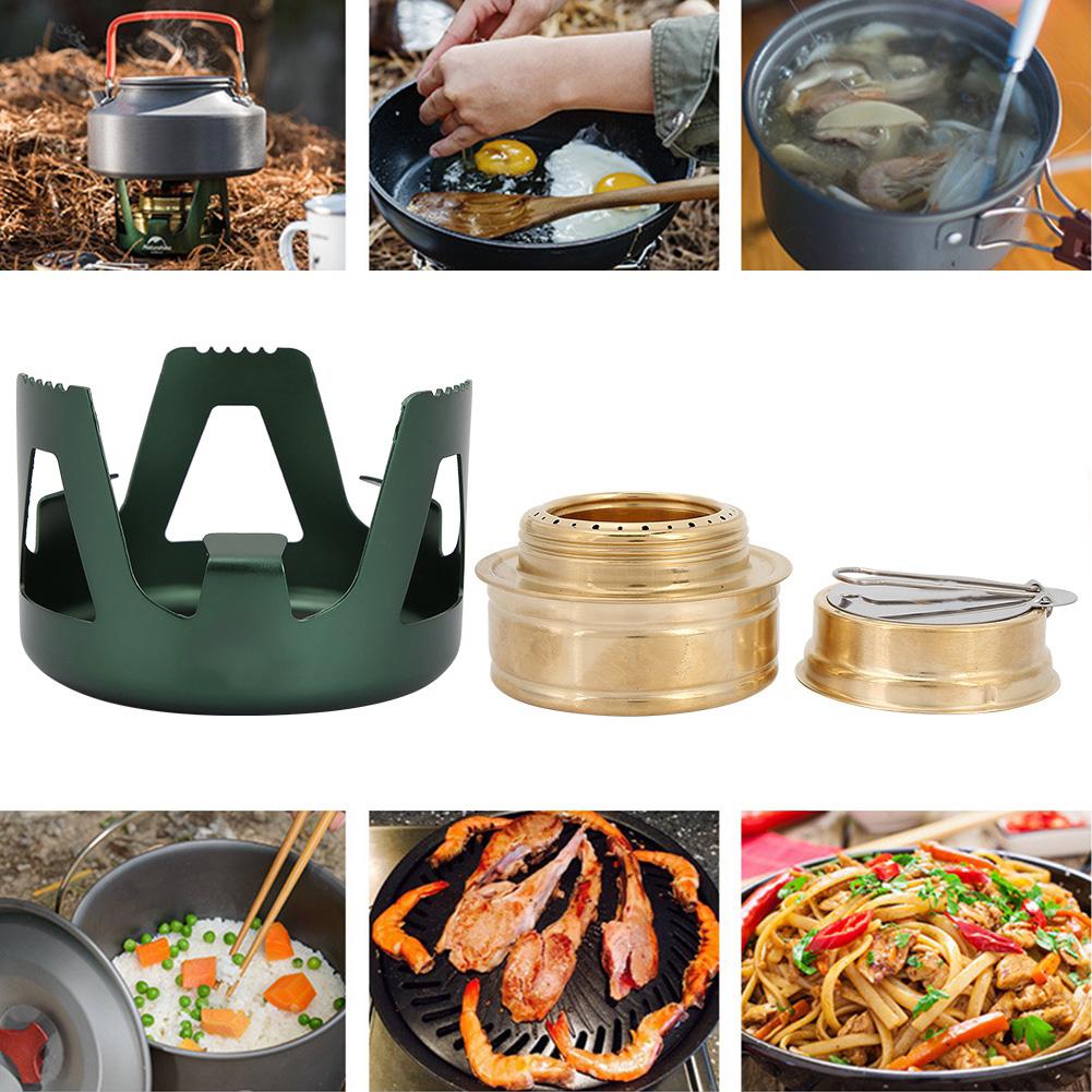 Portable Alcohol Stove Mini Burner for Outdoor Camping Cooking Picnic (Bluestone Green)