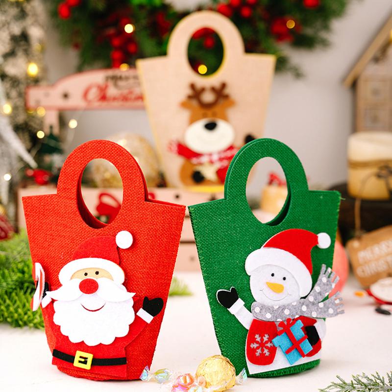Christmas Gift Bag, Small Christmas Gift Bag, Santa Snowman Deer Storage Bag, Christmas Decoration Apple Bag, Christmas Gift Bag