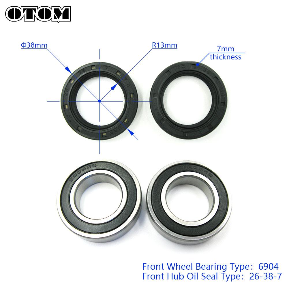 OTOM Motorcycle Front Rear Wheel Hub Oil Seal Bearing Set 6904 6905 For HONDA CRF CRF250R CRF450R CRF250X CRF450RX CRF450L CR500