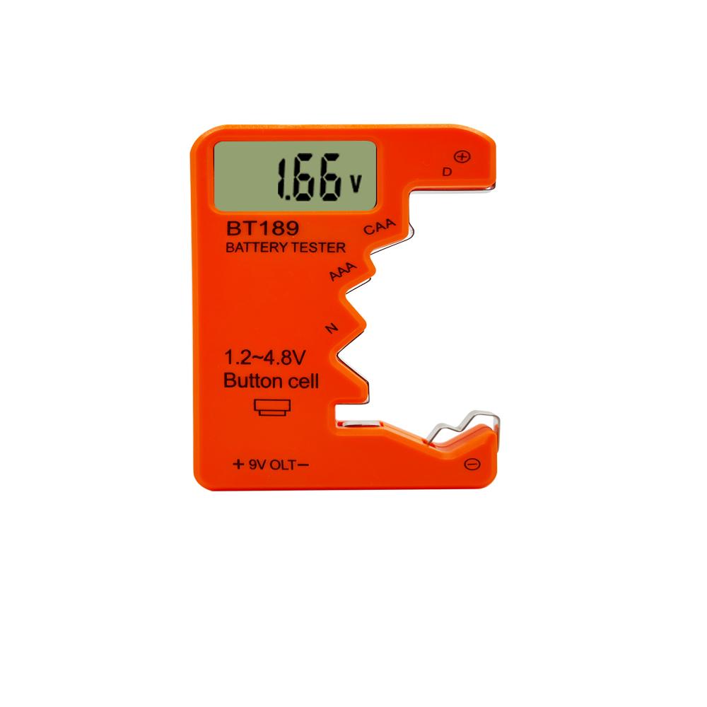 

BT189 Digital Battery Tester LCD Display AA/AAA/9V/1.5V Button Cell Battery Capacity Check Detector Capacitance Diagnostic Tool помаранчевий