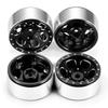 RCMAZO 1.3" Beadlock Wheel - Aluminum Wheel Rim Negative Offset 1.3" Wheel Hub Upgrade Replacement Part for SCX24 TRX4M 124 118 RC Crawler Car (Black)