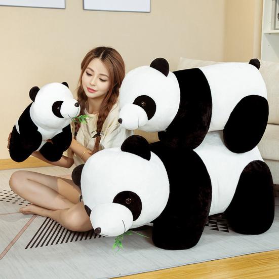 Realistic Panda Baby Doll Huggable Lifelike Plush Toy Stress Relief Security-enhancing Calming Effect Panda Toy