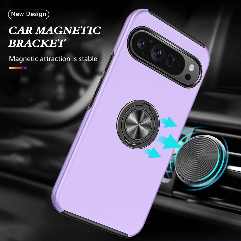 For Google Pixel 9/Pixel 9 Pro Case Anti-Scratch PC+TPU Protective Cover with Rotary Kickstand