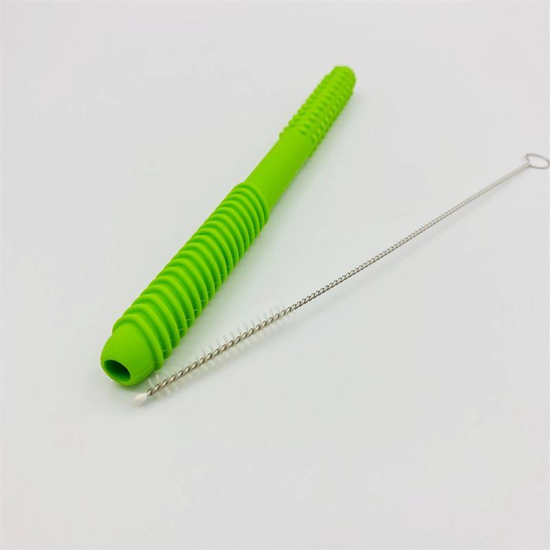 Reusable Baby Chewing Tube Non-Toxic Silicone Teeth Massager Hollow Molar Teether for Kids Speech Therapy Daily Use