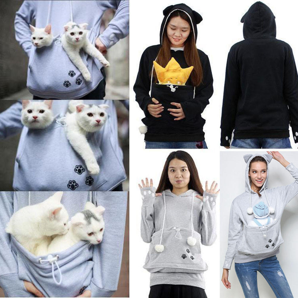 Pet Dog Cat Holder Carrier Coat Pouch Large Pocket Hoodie Top