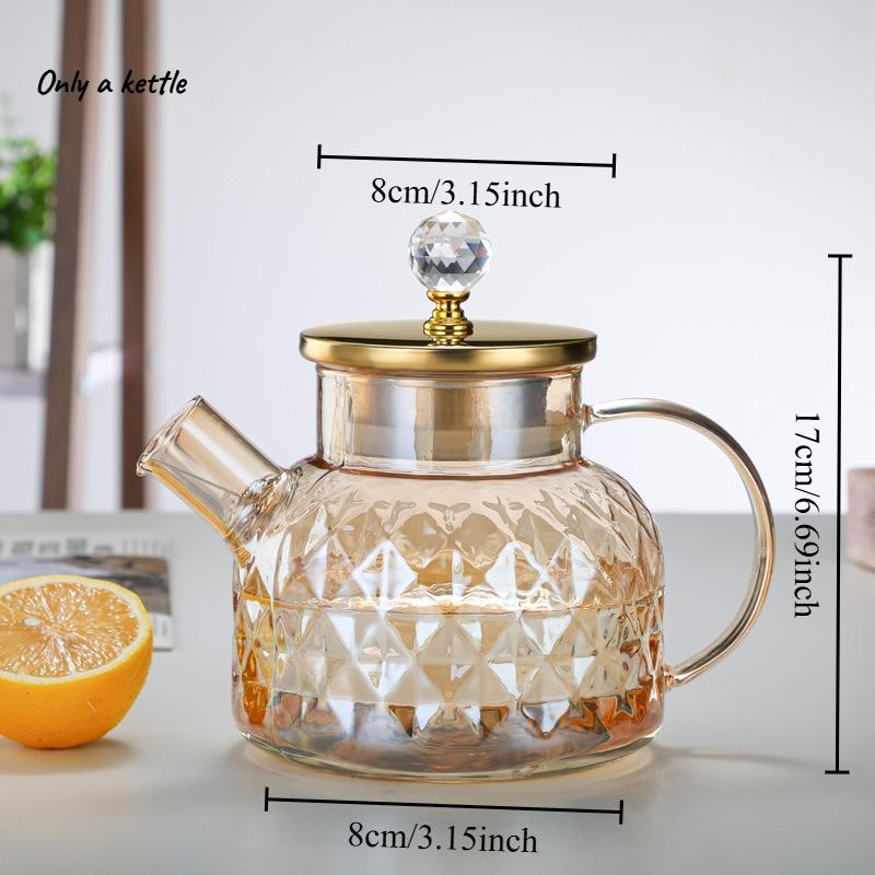 1pcs New High Borosilicate Glass Water Bottle Amber Water Bottle Lanling Pot Household Large Capacity Teapot