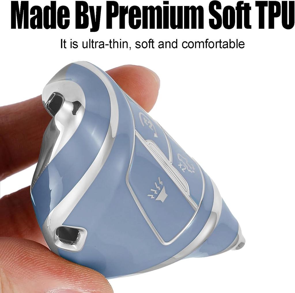 Schlüsselanhängerhülle für Chevy Suburban Tahoe GMC Yukon Denali Buick Enclave mit Schlüsselanhänger Premium Weiche TPU Schlüsselanhängerhülle Fernschlüsselhalter 6 Tasten