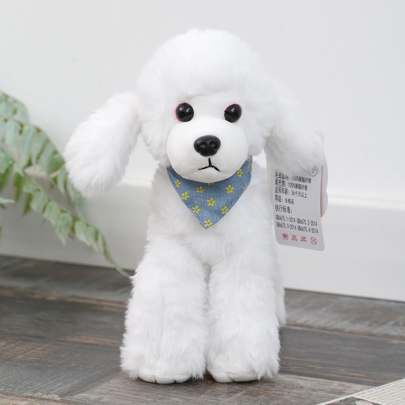 Plüsch Pudel Hund Stofftier Spielzeug Mit Blumenmuster Schal Design Für Kinder Geschenk Und Sammlung