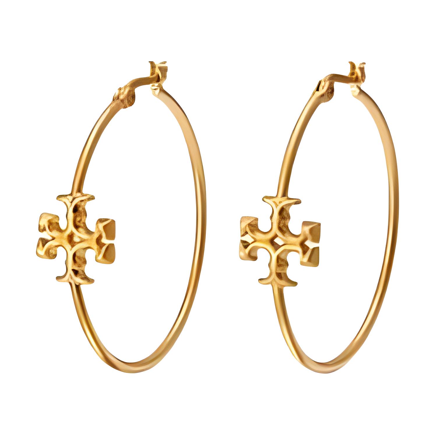 Tory Burch Solid Design Brass Earrings Women earrings Gold 61055170 F,Gold