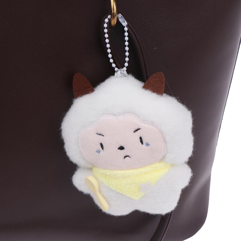 Soft Keychain Cartoon Wolf Sheep Pendant Keychain Squeak Toy Plush Stuffed Key Chains Bag Decorations Couple Friends Kids Gift