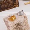 Polished Titanium Bowknot Stainless Steel Open Ring