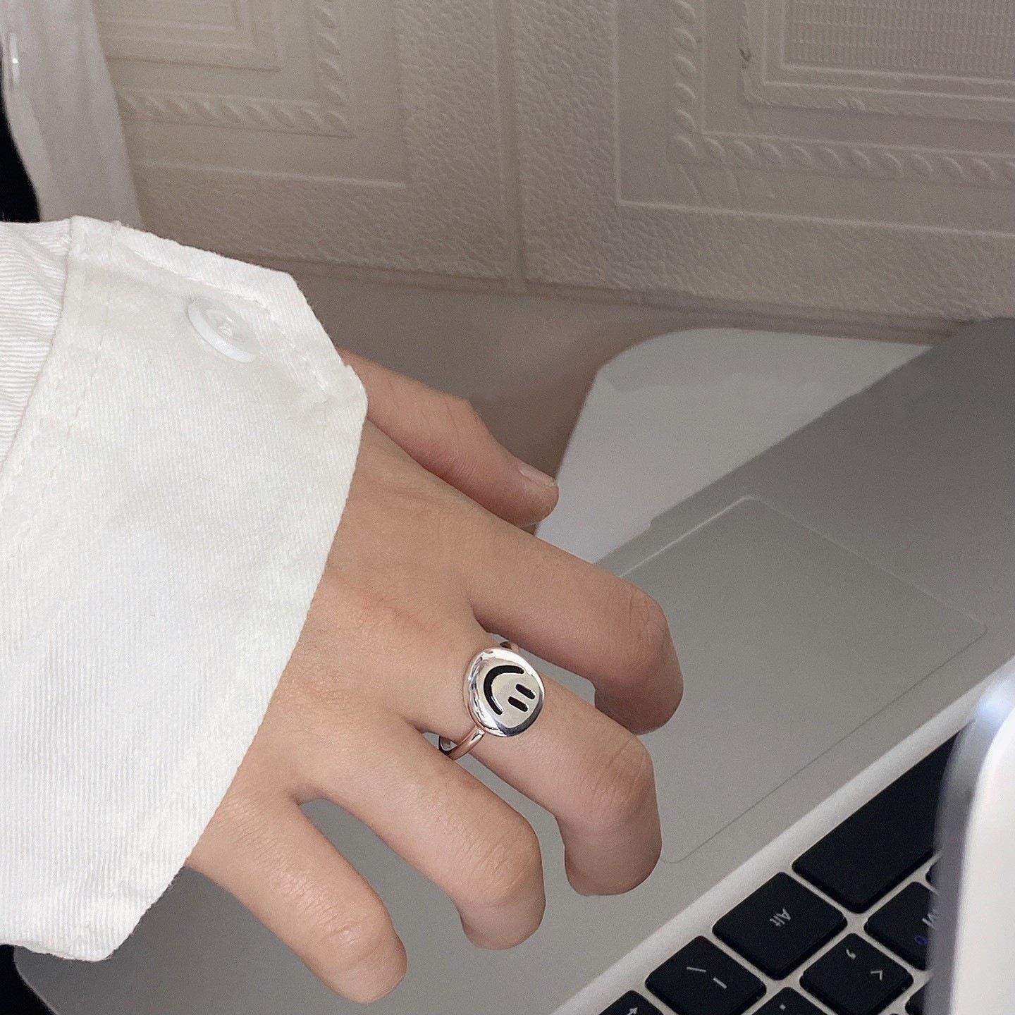 Korean Geometric Sweet Stackable Open Finger Ring for Women Adjustable Open