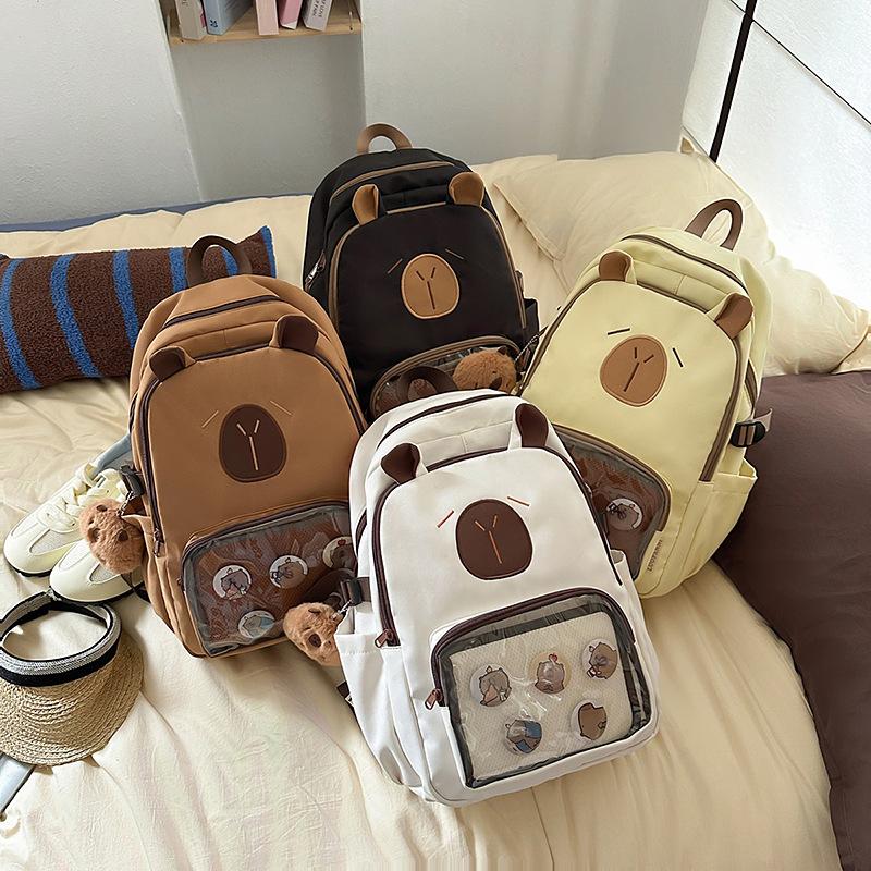 Summer New Cute Girl Burden Protection Light Backpack Girl Junior High and High School Student Large Capacity Backpack Girl