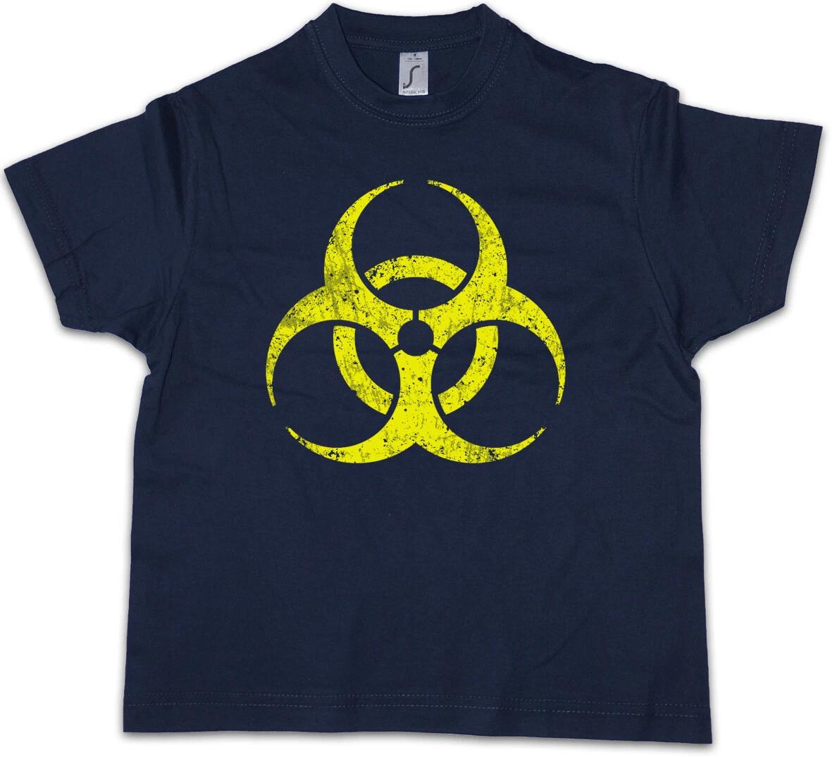 BLACK BIOHAZARD SYMBOL Kids Boys kids boys T-Shirt Goth Cyber Logo Gothic Sign 150