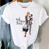 Women T-Shirts Spring Summer Boy Son Happy Cartoon Oversized T-Shirt Mom Mother Mama Clothes Stylish Short Sleeve Tshirt Female