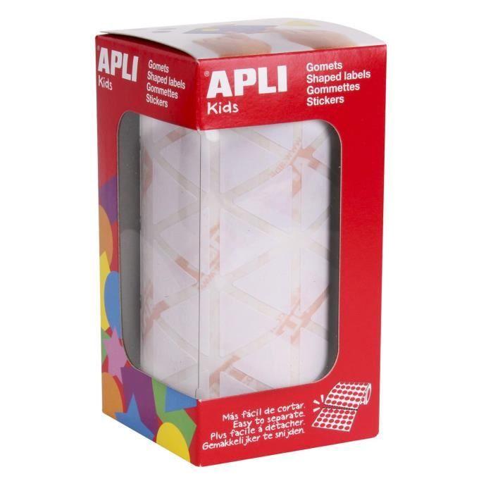 Rouleau de Gommettes Triangulaires - APLI - 20 mm - 2832 Gommettes - Adhésif Permanent - Mixte