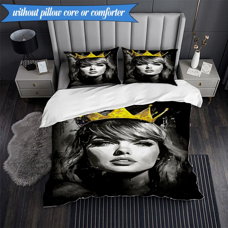 3-teiliges Taylor Music Lover Artwork Bettwäsche-Set, inklusive 1 Bettbezug und 2 Kissenbezügen. Perfekt für Schlafzimmer, Wohnheim, Weihnachtsgeschenk für Fans
