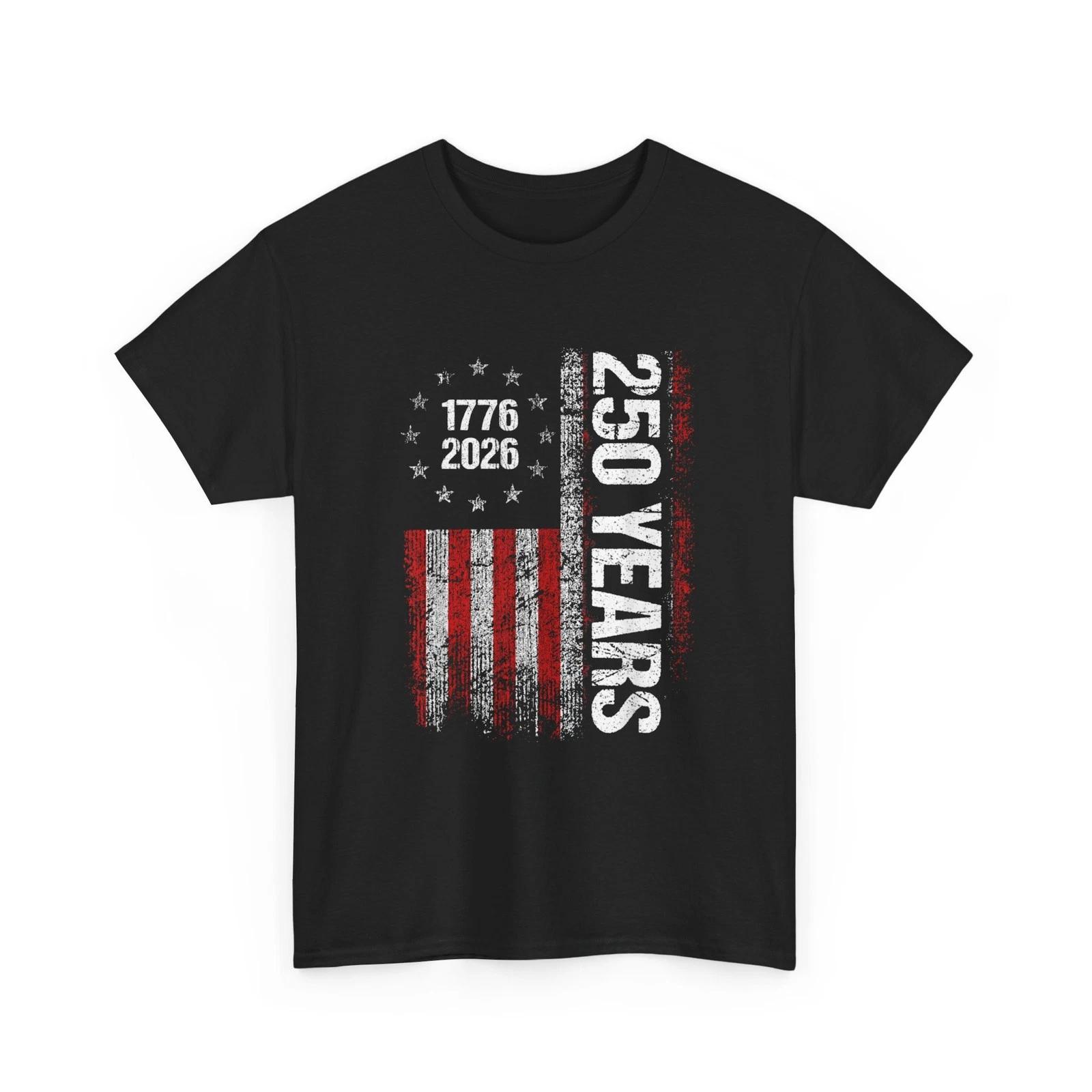 250 Years American Anniversary Shirt, 250th Independence Day USA Flag T-Shirt M