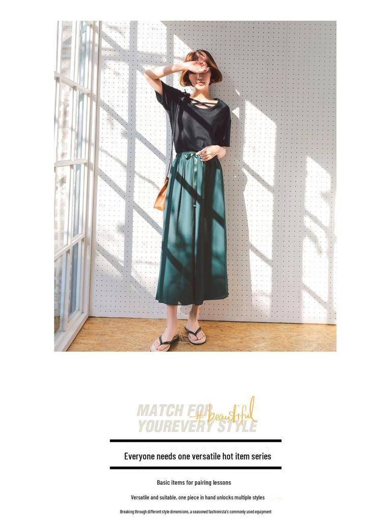 Frühlings-/Sommer Chiffon Weitbein Culottes für Übergrößen Damen - Lässig & Locker geschnitten