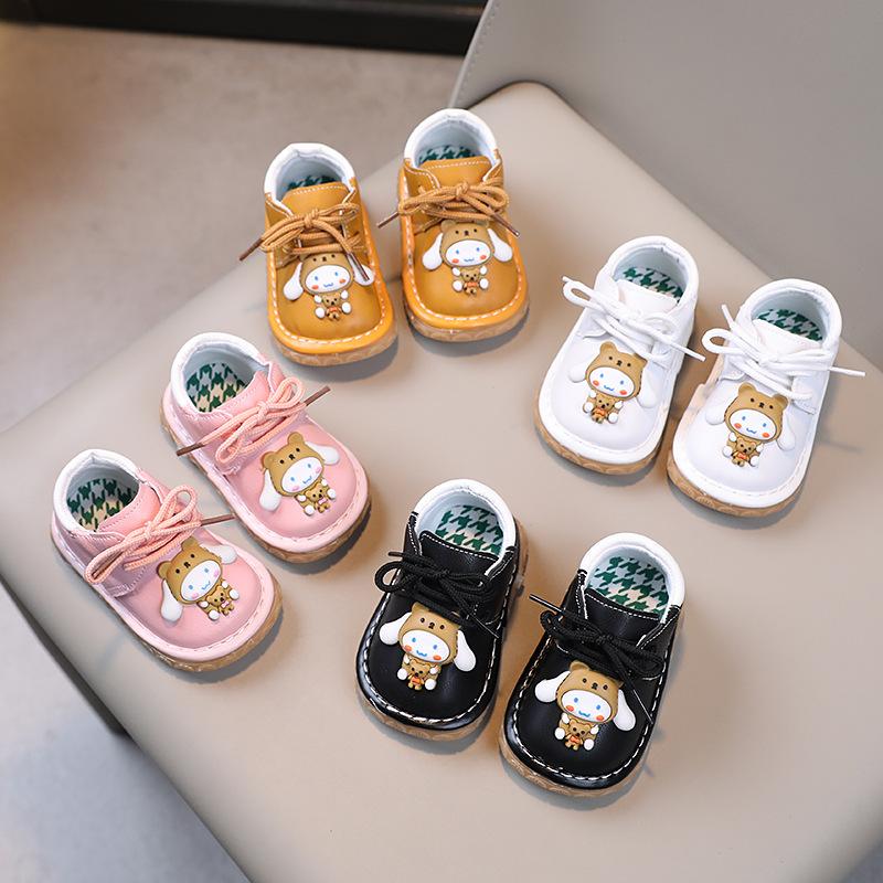 Spring and Autumn New Whistle Boys Single Shoes 0-1-2 Years Old Beef Tendon Sole Called Soft Sole Baby Girl Shoes